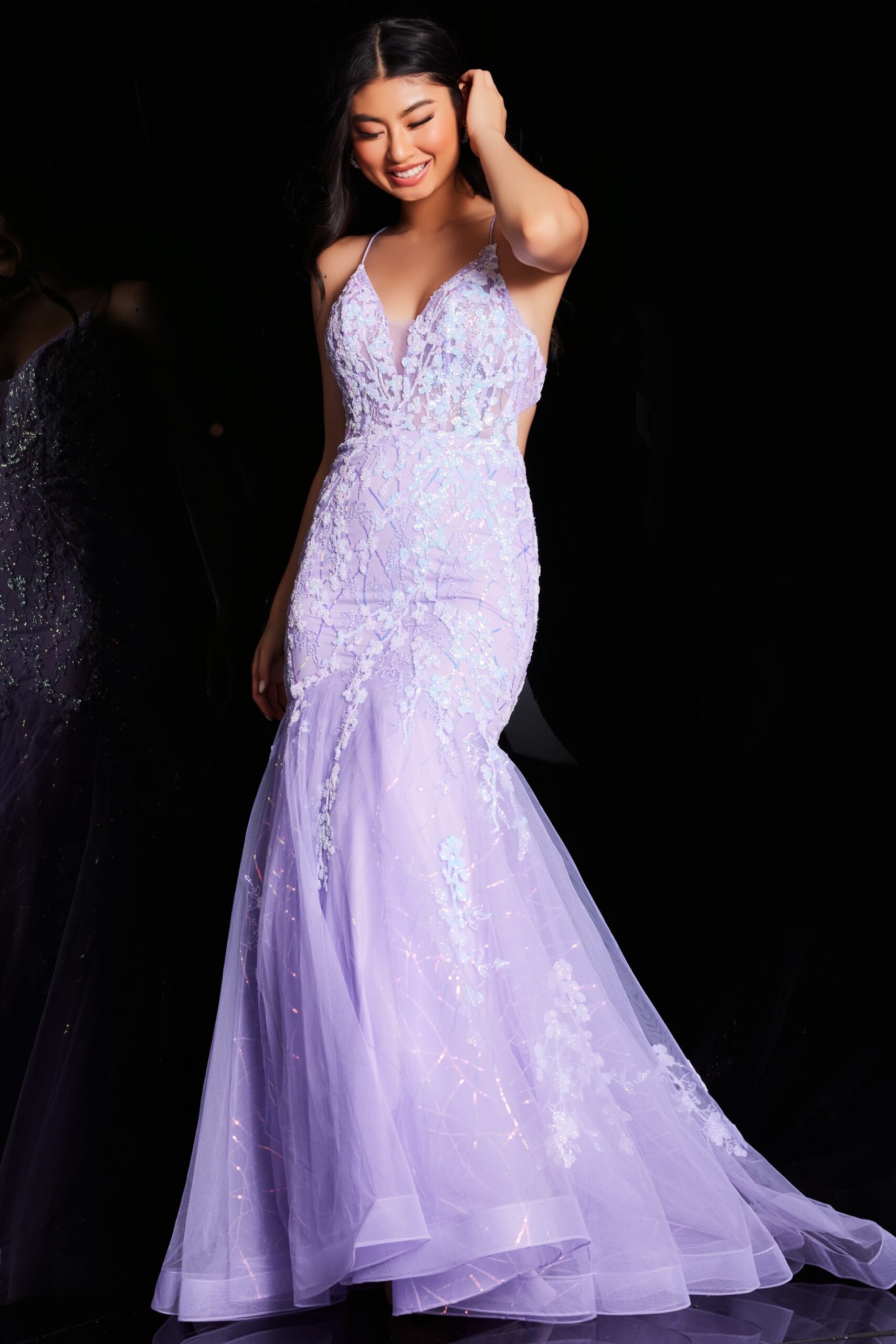 Lilac Mermaid Cut Out Dress 37487