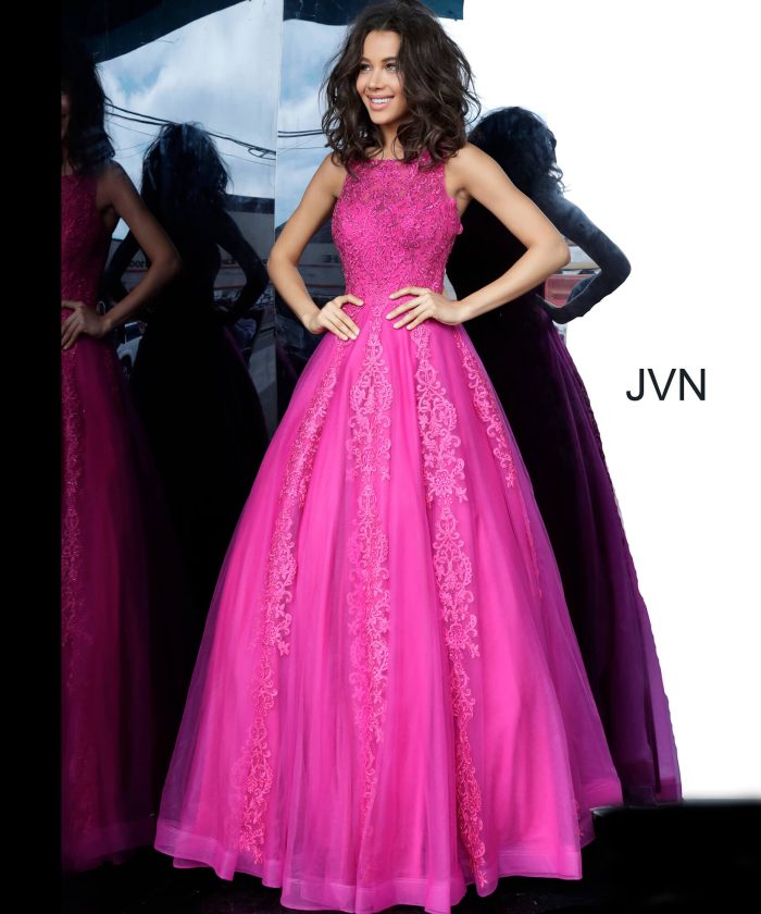 Blush Beaded Prom Ballgown 59046