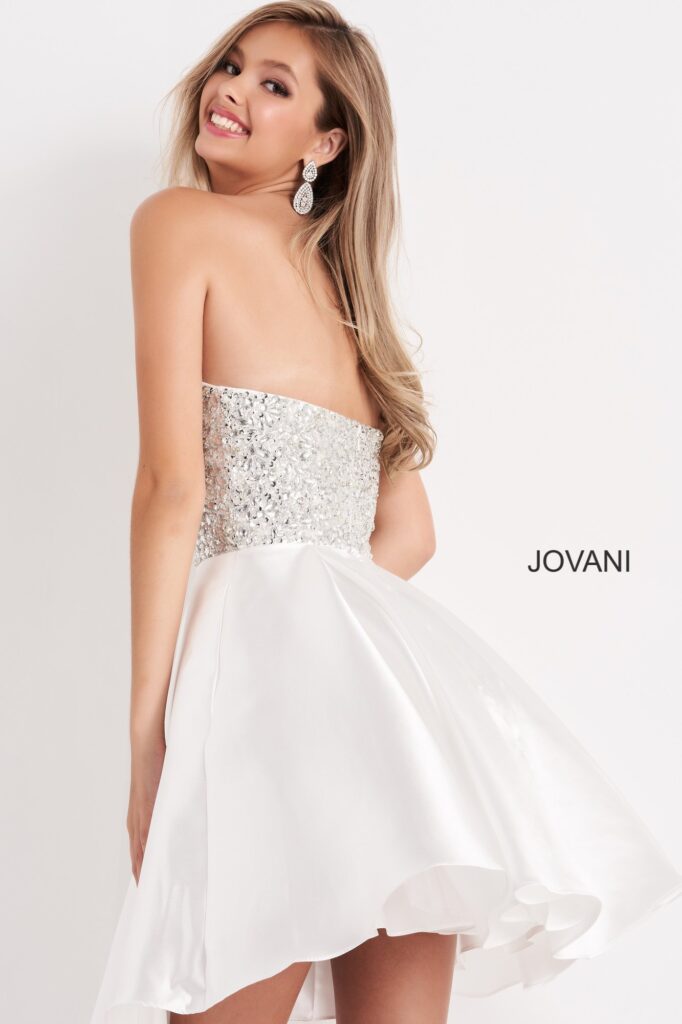 Off White Fit and Flare Strapless Jovani Kids Dress K00722