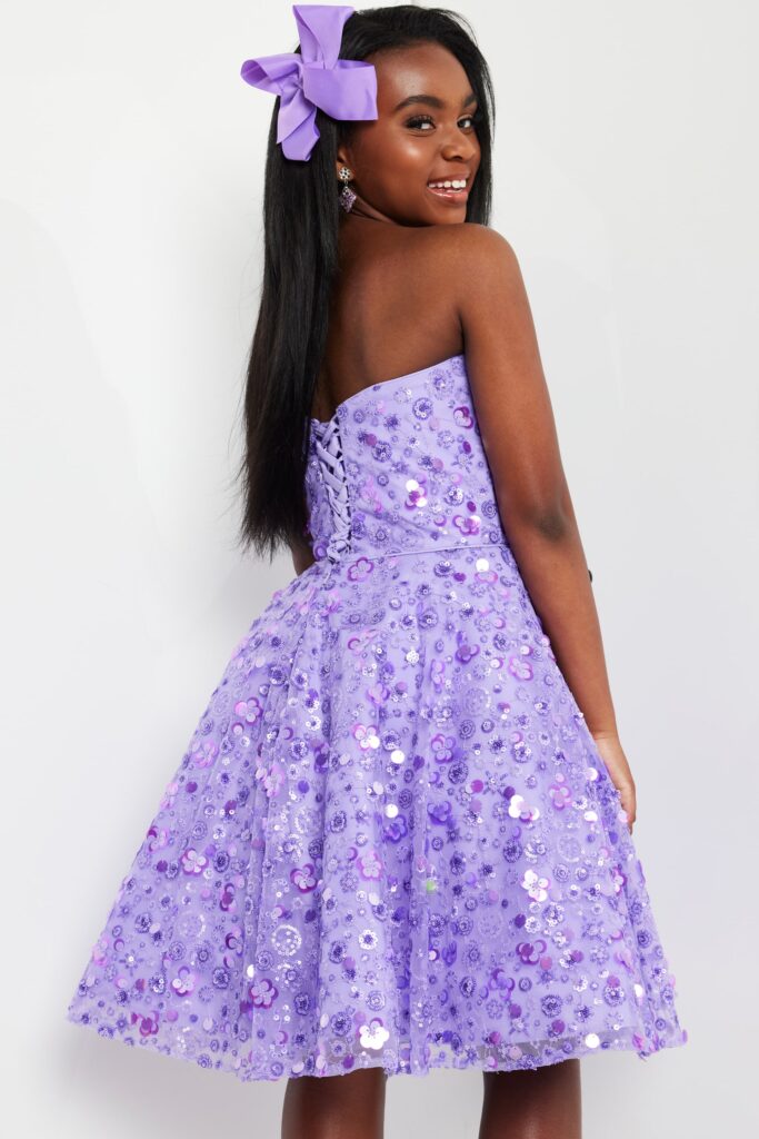 Lilac Beaded Fit and Flare Dress K23685