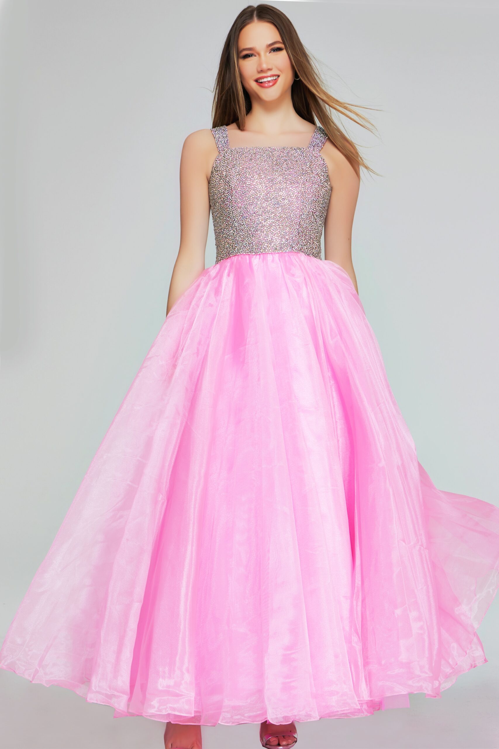 Hot Pink Beaded Bodice Ball Gown K38261