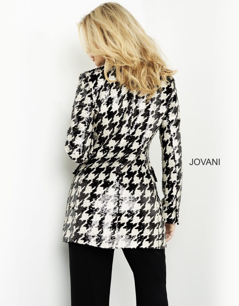 Jovani M3393 Black Ivory Sequin Contemporary Jacket