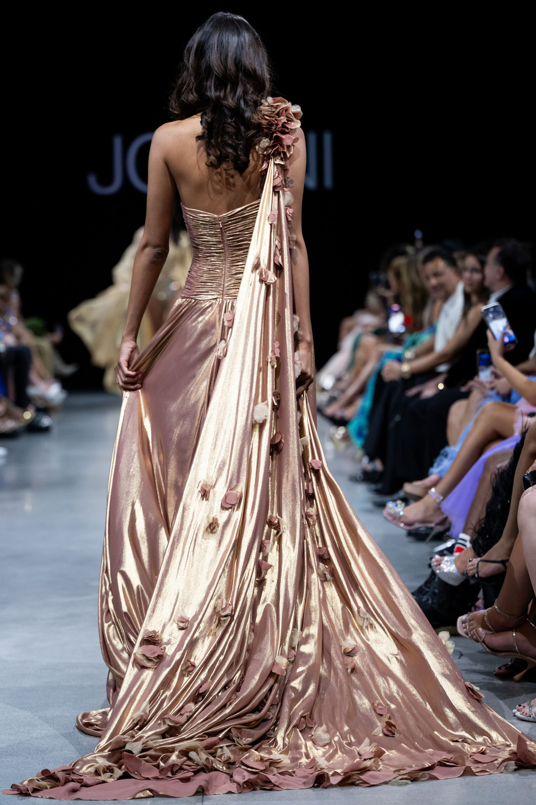 Jovani S38095 Copper Metallic Couture Dress
