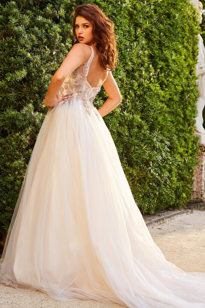 JB05781 Ivory Blush Embellished Bodice Wedding Ballgown