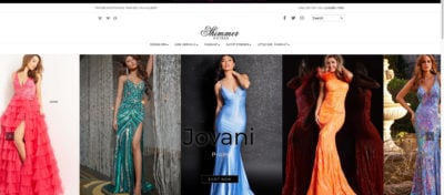 shimmer boutique homepage